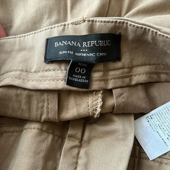 Banana Republic Slim-fit Flat Front Authentic Chino in Khaki 00P Petite GUC - Picture 4 of 8